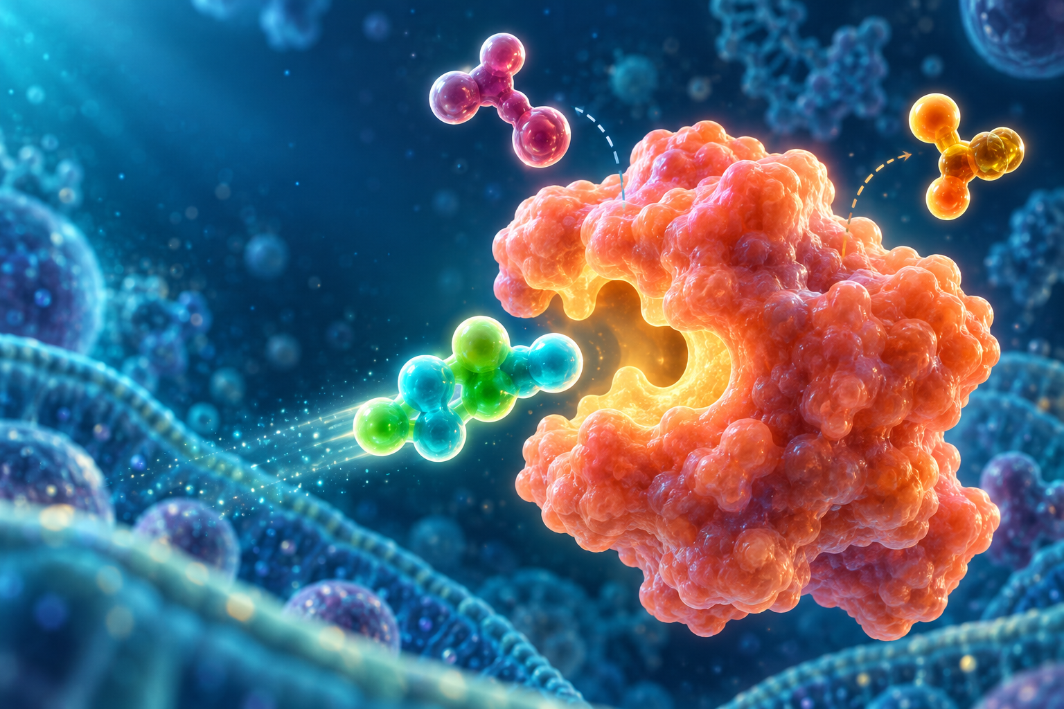 A compatible substrate approaching the active site of an enzyme